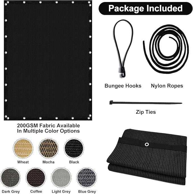 Artpuch 90% Sun Shade Cloth, 3 x 12 FT Pergola Shade Cover Canopy - Image 7