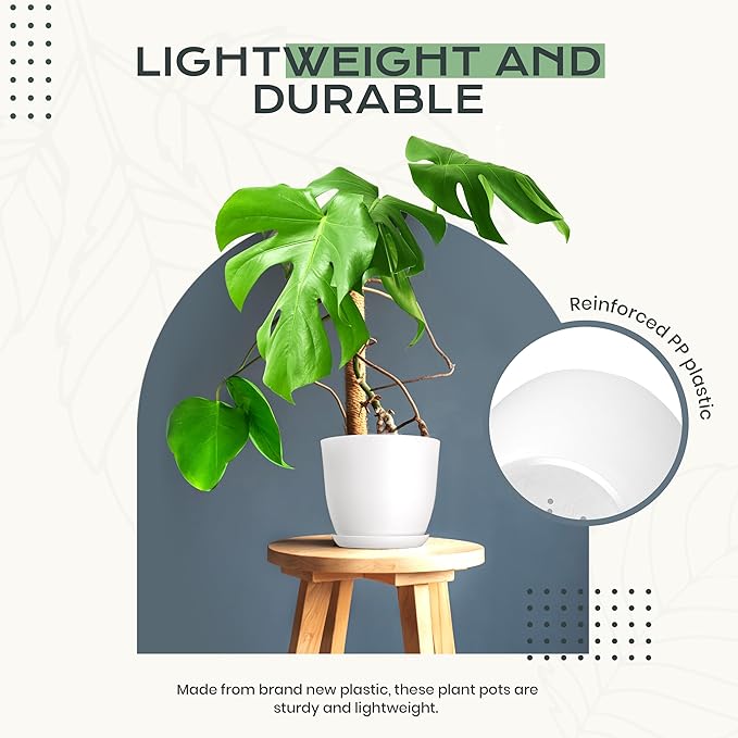 Utopia Home - Plant Pots Indoor - 7/6.6/6/5.3/4.8 Inches Home Decor Flower Pots - Image 7