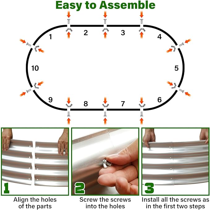 Galvanized Raised Garden Bed for Outdoor: 4X2X1ft Durable Metal Vegetable Plant - Image 3