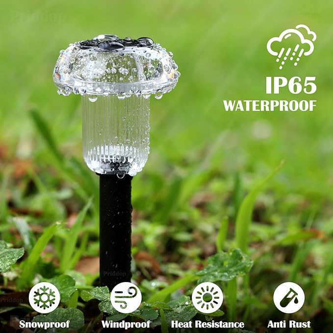 Solar Lights Outdoor Pathway Waterproof 8 Pack Color Changing LED Acrylic - Image 8