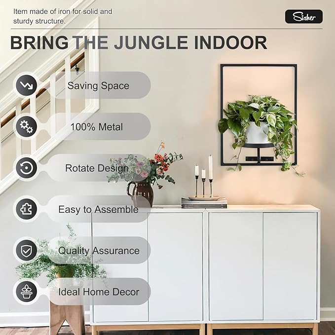 Sisher Plant Stand Indoor Outdoor, Window Plant Shelf Picture Frame Wall Plant - Image 6