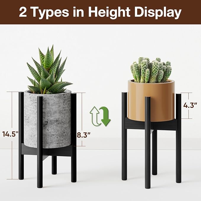 MUDEELA Plant Stand for Indoor Plants: Adjustable Width Fits 8-12 Inch Pots - Image 5