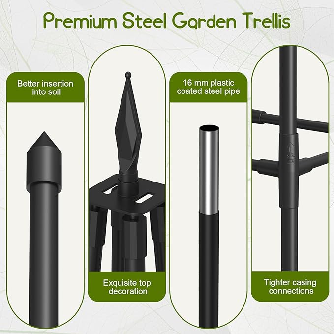 Obelisk Trellis for Climbing Plants Outdoor, 4.0 Ft Garden Trellis for Potted - Image 5