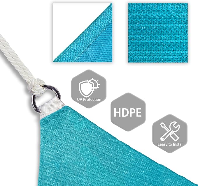 Patio Paradise 12' x 12' x 12' Sun Shade Sail Triangle Canopy Shade Cloth - Image 3