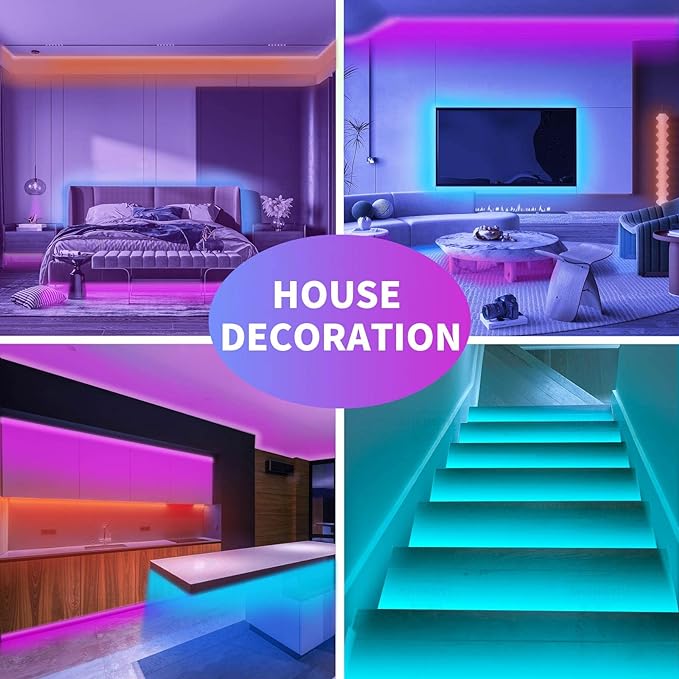 KSIPZE 100ft Led Strip Lights RGB Music Sync Color Changing Led Lights - Image 2