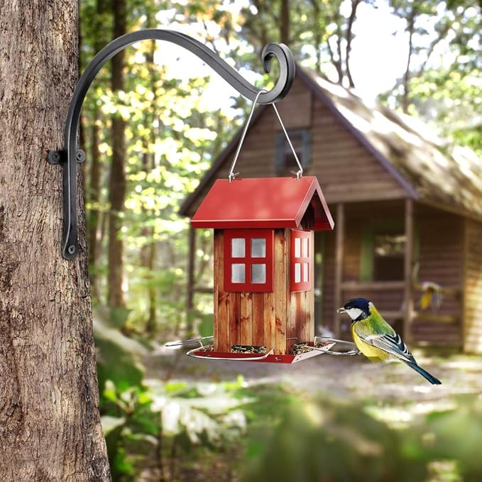 Qiang Ni Bird Feeder Hanger: 12-Inch Wall-Mounted Plant Bracket Outdoor - Image 8