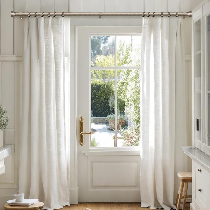 2 Pack Retro Silver Curtain Rods Set - Image 2
