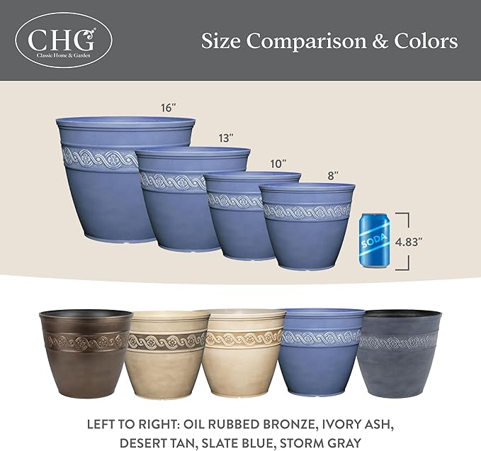 Classic Home and Garden Corinthian Round Planter - Image 6