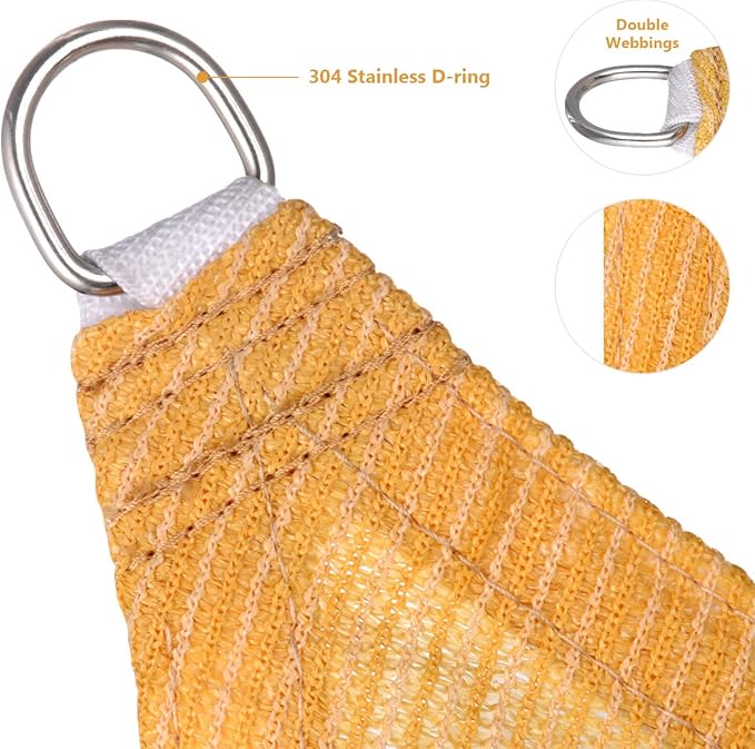 Eden's Decor Straight Flat-Edged Sun Shade Sail Rectangular 5' x 12' Wheat - Image 2