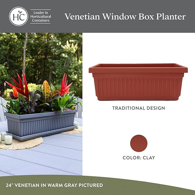 The HC Companies Venetian Windowr Planter Box w/Drain Plug - Image 3
