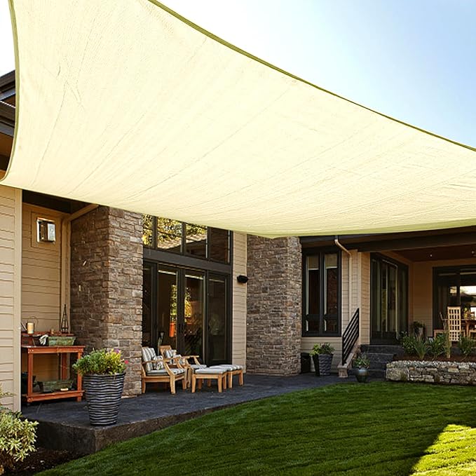 LOVE STORY Custom Size 16'x24' Butter Cream Sun Shade Sail Rectangle UV Block by LOVESTORY