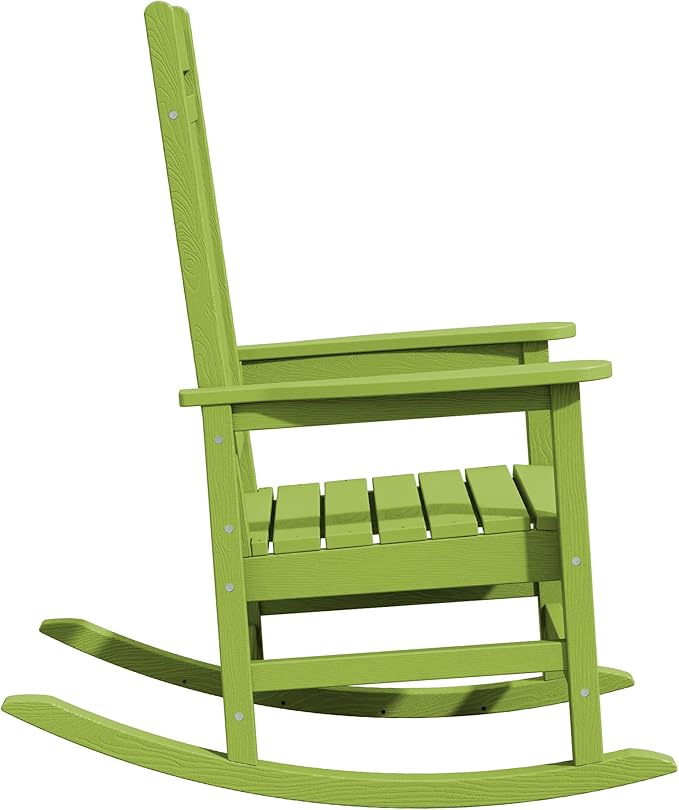 KINGYES HDPE Outdoor Rocking Chair Set of 4, All-Weather Poly Patio Rocking - Image 10