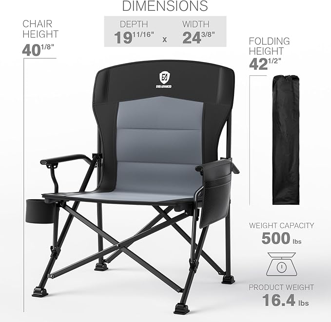 EVER ADVANCED Oversized Folding Camping Chair - Image 8