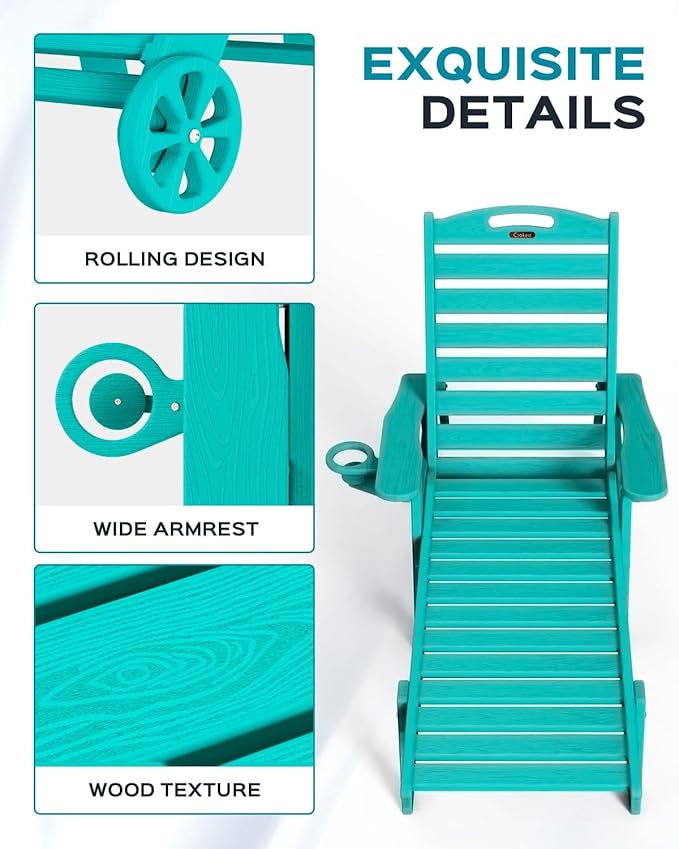 Outdoor Chaise Lounge Chair Set of 2, Patio Lounge Chairs - Image 5