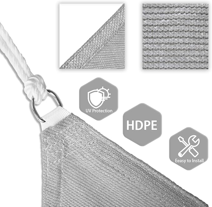 Patio Paradise 15' x 15' x 15' Sun Shade Sail Triangle Canopy Shade Cloth - Image 3