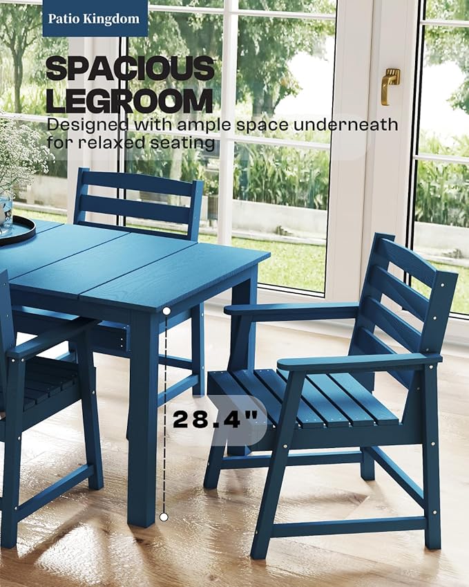 Navy Blue 9-Piece Outdoor Dining Set - Image 7
