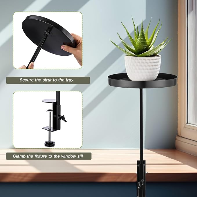 1 Pcs Window Sill Plant Shelf 7.9''D x 14.2''H Adjustable Window Shelf - Image 3
