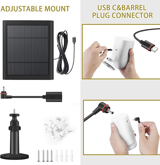3 Pack - Solar Panel for Security Camera Spotlight Cam Plus/Pro Stick Up - Image 6