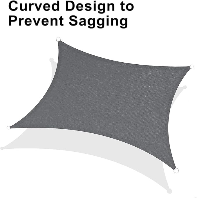 LOVE STORY Custom Size 12'x24' Dark Grey Sun Shade Sail Rectangle UV Block - Image 6