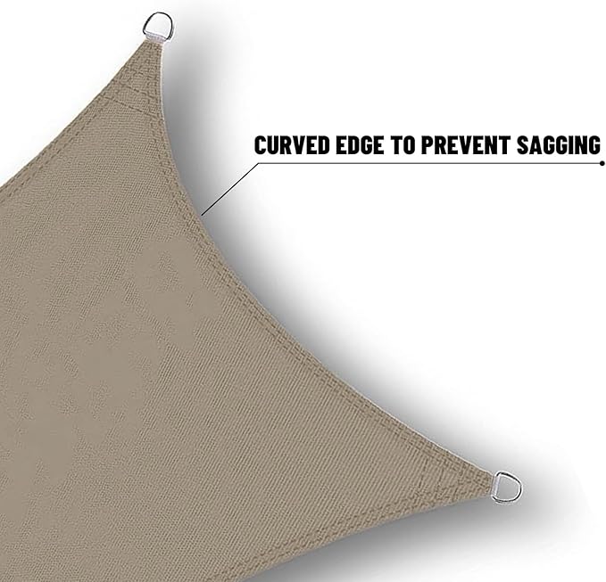 SUNNY GUARD Waterproof Sun Shade Sail 6' x 9' Taupe Rectangle UV Block Sunshade - Image 4