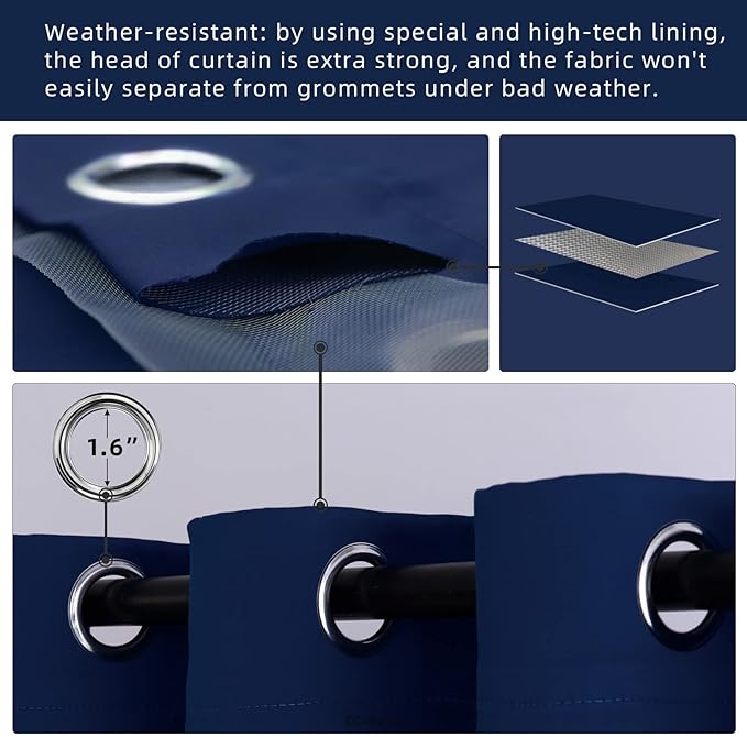 Outdoor Indoor Curtains W84 x L108 - Image 3