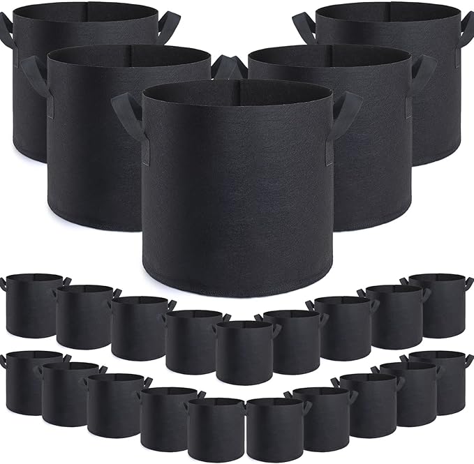 GROWTNT 3 Gallon Grow Bags 24 Pack, 3 Gallon Fabric Pots, Garden Bags to Grow by GROWTNTLLC