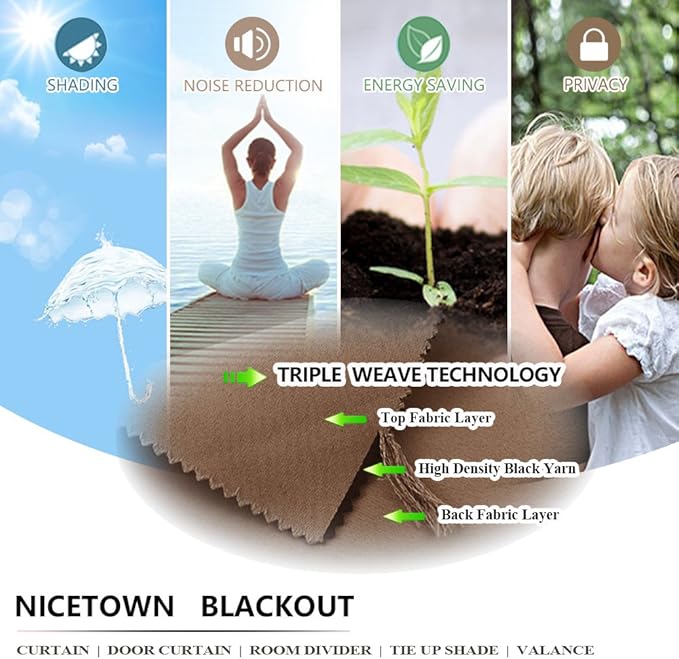 NICETOWN Indoor & Outdoor Blackout Curtain, UV Protection Blackout Vertical - Image 7