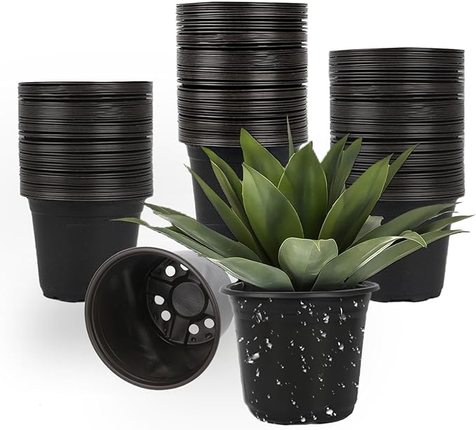 100 Packs 5 Inch Nursery Pots, 4 5 6 Inches Plastic Nursery Pots by TAQIXI