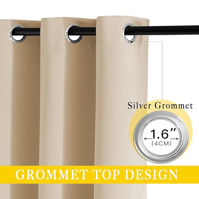 NICETOWN Sliding Door Curtain for Living Room, 1 Panel, Biscotti Beige - Image 3