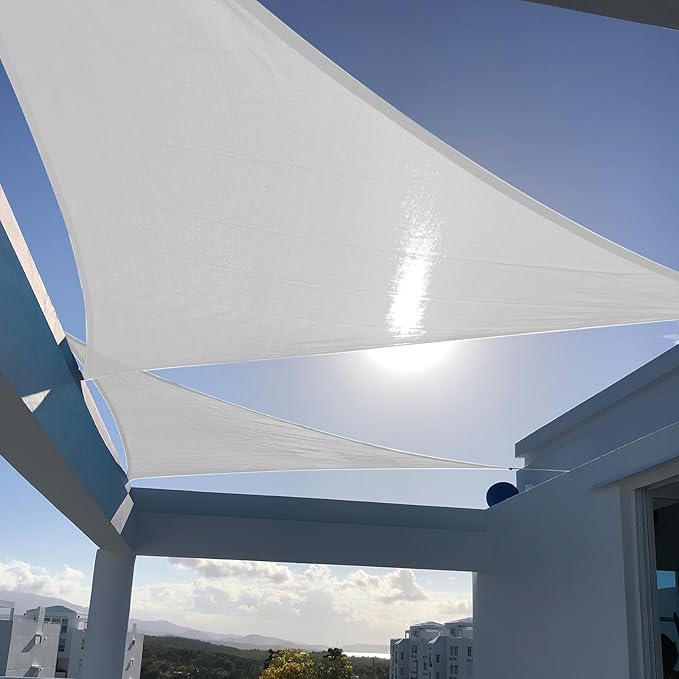 SUNNY GUARD Custom Size 6'x7'x9.2' Silver Grey Sun Shade Sail Right Triangle UV by SUNNYGUARD
