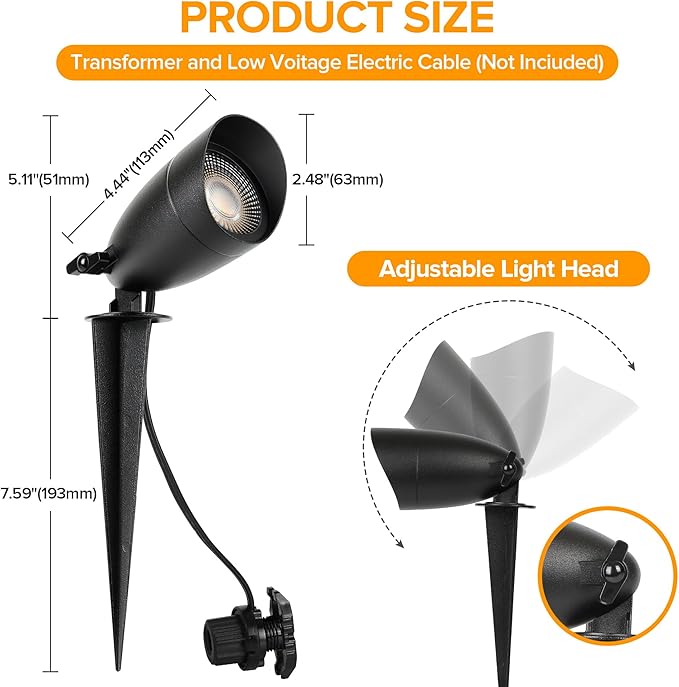 LUTEC 12V Low Voltage Landscape Lighting, Die-cast Aluminum Spot Lights - Image 7