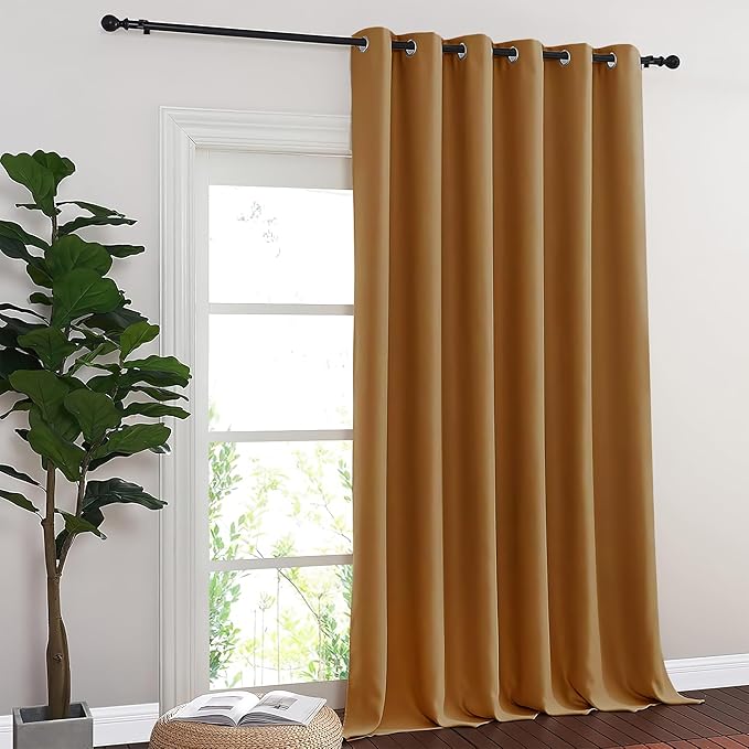 NICETOWN Room Divider Curtain 132 Inches Long, Wide Blackout Sliding Door - Image 8