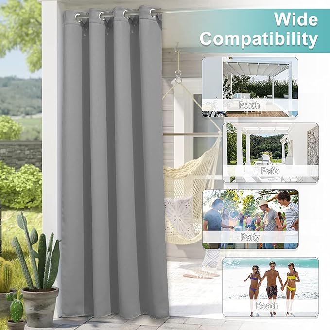 NICETOWN Patio Curtains Outdoor Waterproof, Sun Blocking Weatherproof Porch - Image 6