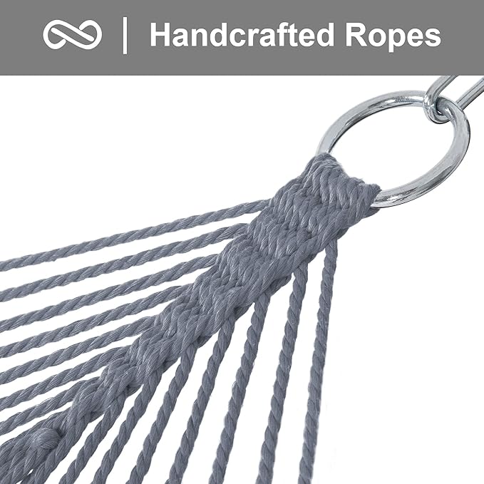SUNCREAT Double Outdoor Hammock, Polyester Rope Hammock - Image 6