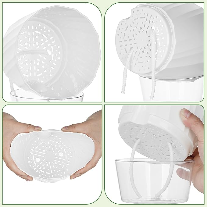 KIMCHOMERSE Self Watering Plant Pots, 4.7 Inch Plant Pots 3 Pack Indoor Planter - Image 4