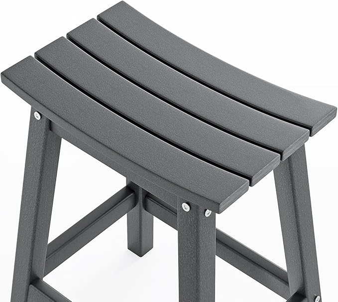 VINGLI 24 Inch Outdoor Bar Stools Set of 2, HDPE Weather Resistance Counter - Image 5