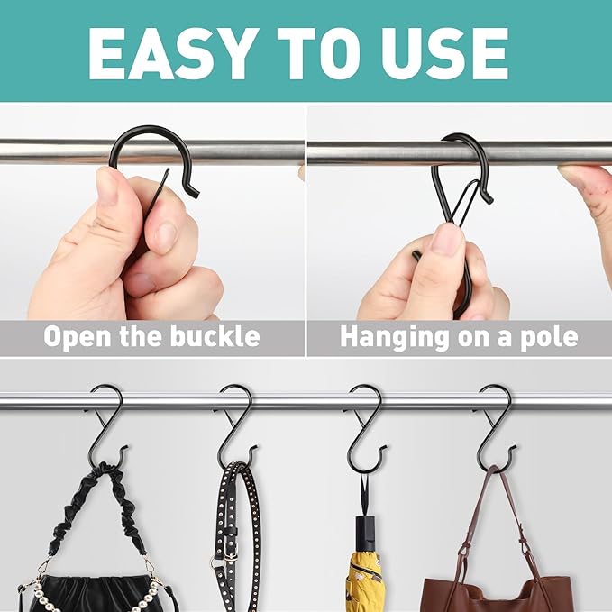 Navona 20 Pcs S Hooks for Hanging Heavy Duty, 3.5-inch Heavy Duty Metal S Hook - Image 4