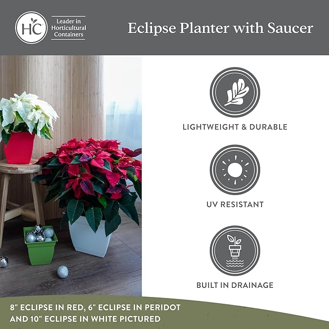 The HC Companies 12 Inch Eclipse Square Planter Pots - Image 4