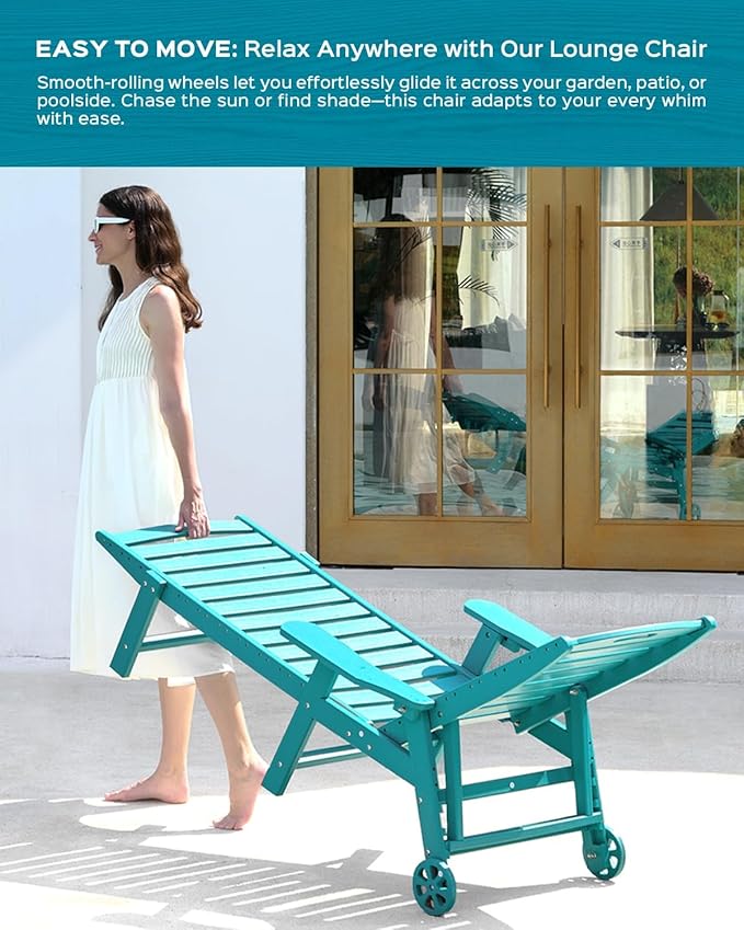 Outdoor Chaise Lounge Chair Set of 2, Patio Lounge Chairs - Image 6