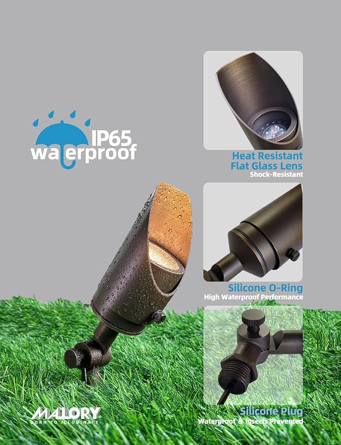 MALORY Brass Landscape Spotlight 6-Pack - Image 3