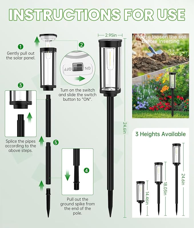 Bright Solar Pathway Lights Outdoor, 8 Pack Solar Garden Lights - Image 8
