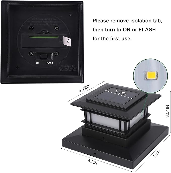 Dynaming 6 Pack Solar Post Cap Lights Outdoor - Image 8
