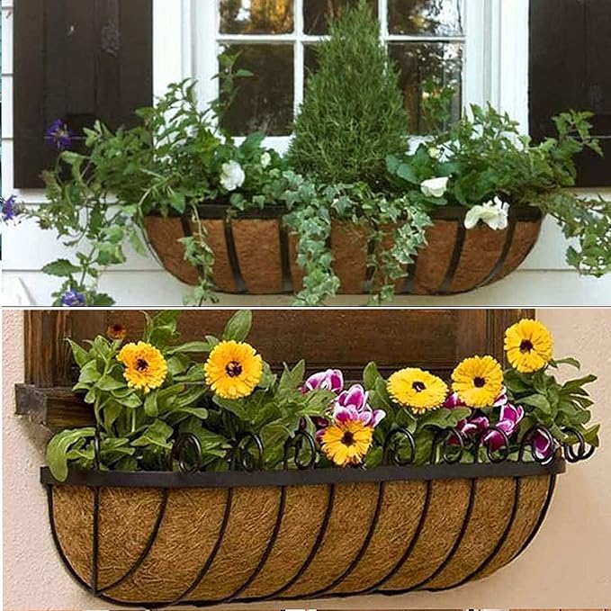 2pcs 48" Garden Coconut Planter Liners Preformed Window Box Liners Natural - Image 4