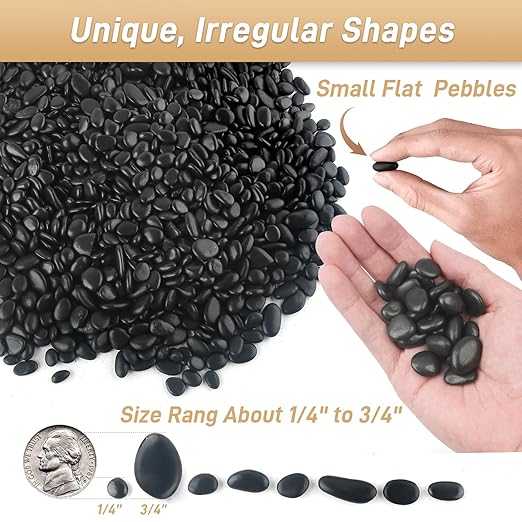 2lb Black Rocks for Planters- 1/4" - Image 2