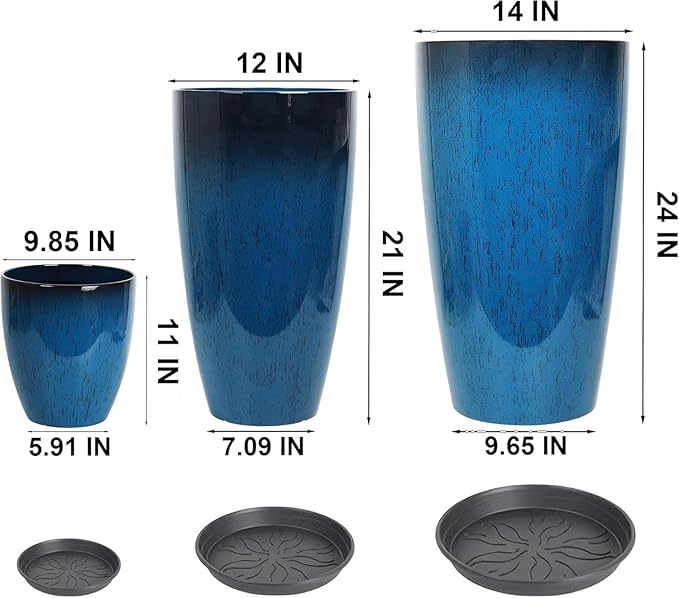 24, 11 Inch Large Plastic Planters - Image 6