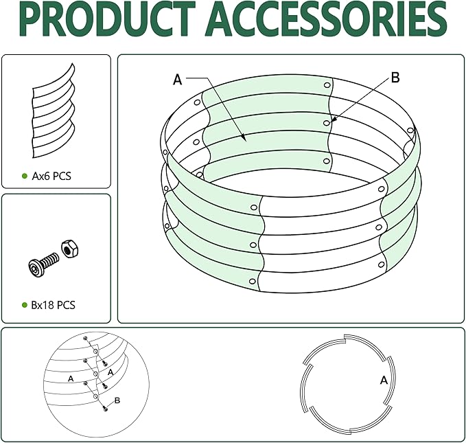2PCS 4x4x1FT Galvanized Raised Garden Bed Kit, Vegetable Boxes-Round Metal - Image 4