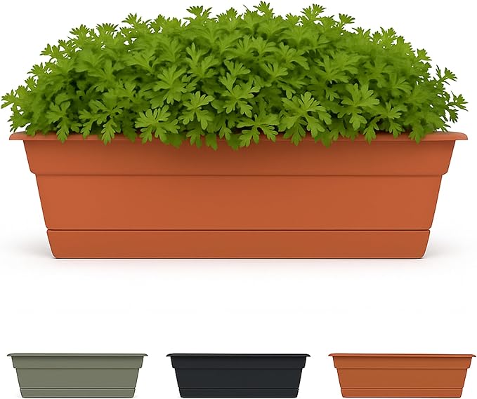 Bloem Dura Cotta 18" Terra Cotta Resin Rectangle Window Box Planter by Bloem
