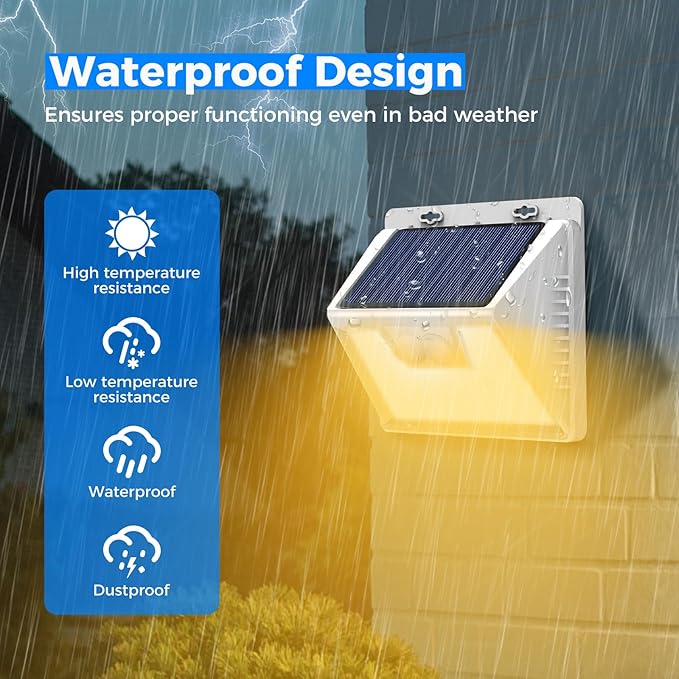 Peasur Solar Lights Outdoor Motion Sensor Waterproof, 3 Modes Security Wall - Image 5
