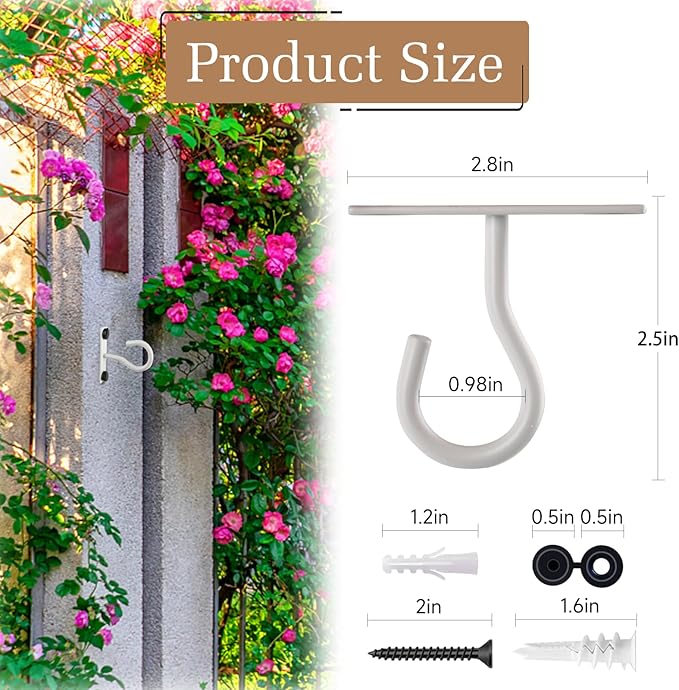 6Pack 2.5Inch Ceiling Hooks for Hanging Plant, Hanger for Indoor and Outdoor - Image 2