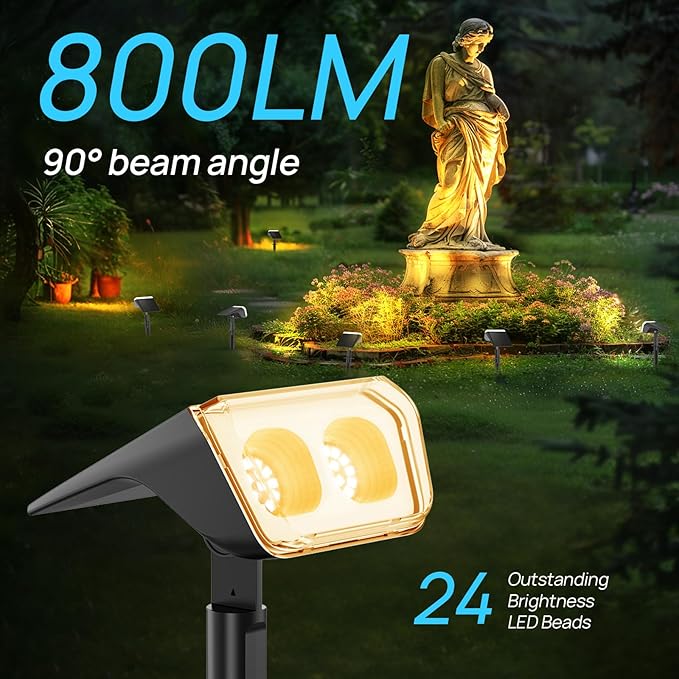 Consciot Solar Spot Lights Outdoor Waterproof, 24 LED Dusk-to-Dawn Solar - Image 3